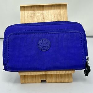 KIPLING STELLA Continental Clutch Zip Around Nylon Wallet Sailor Blue
